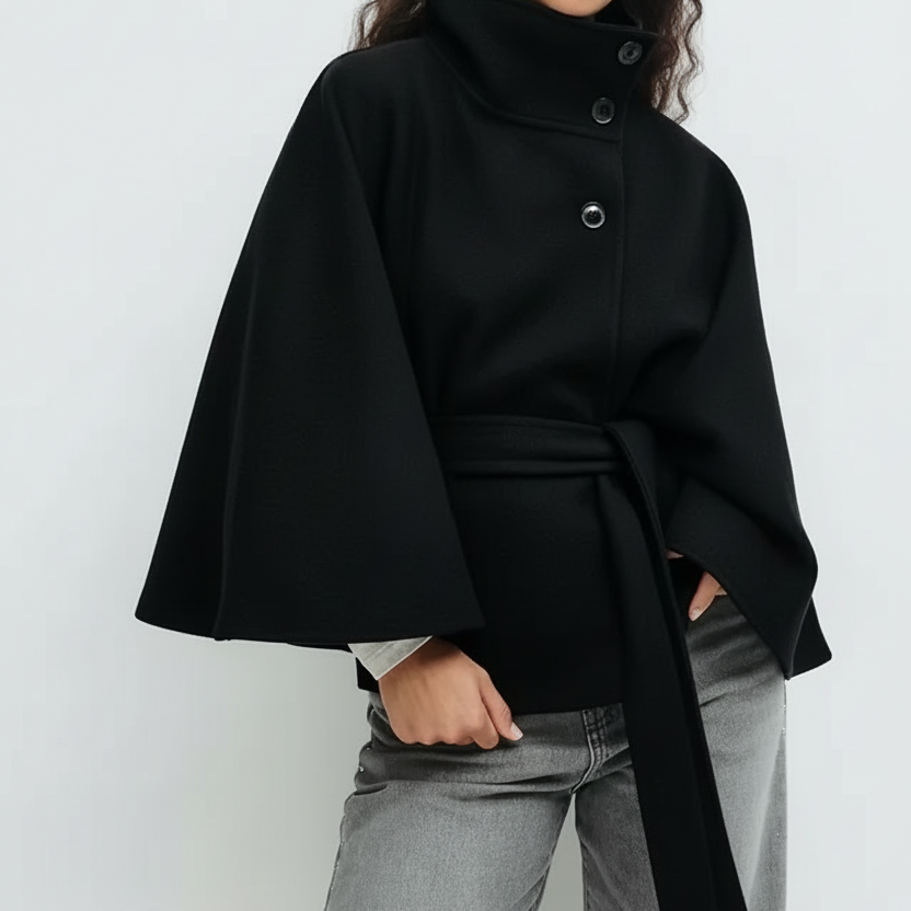 Veste Cape "Éléonore" à Ceinture